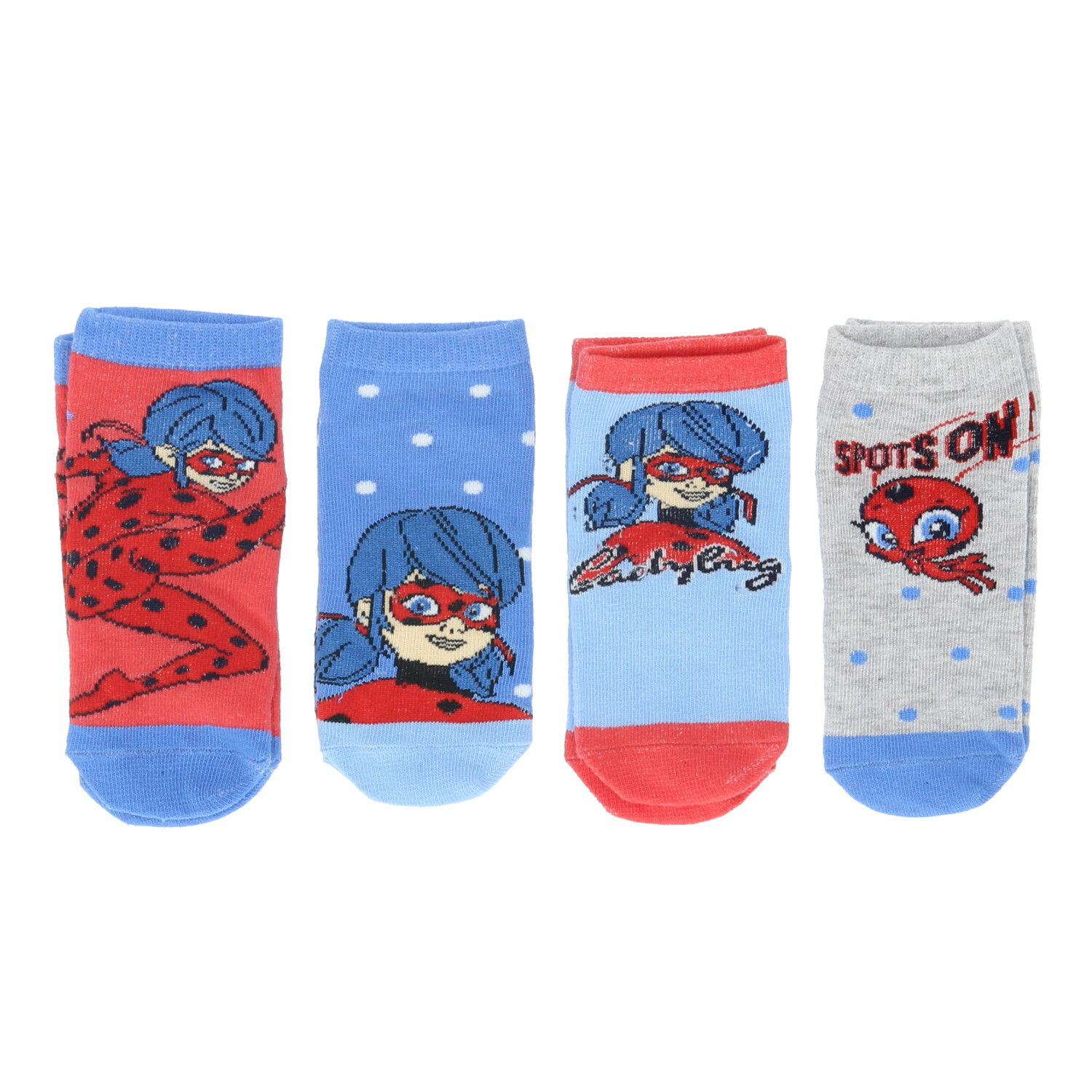 Miraculous Ladybug Παιδικές Κάλτσες Sneakers 4 Τεμαχίων
