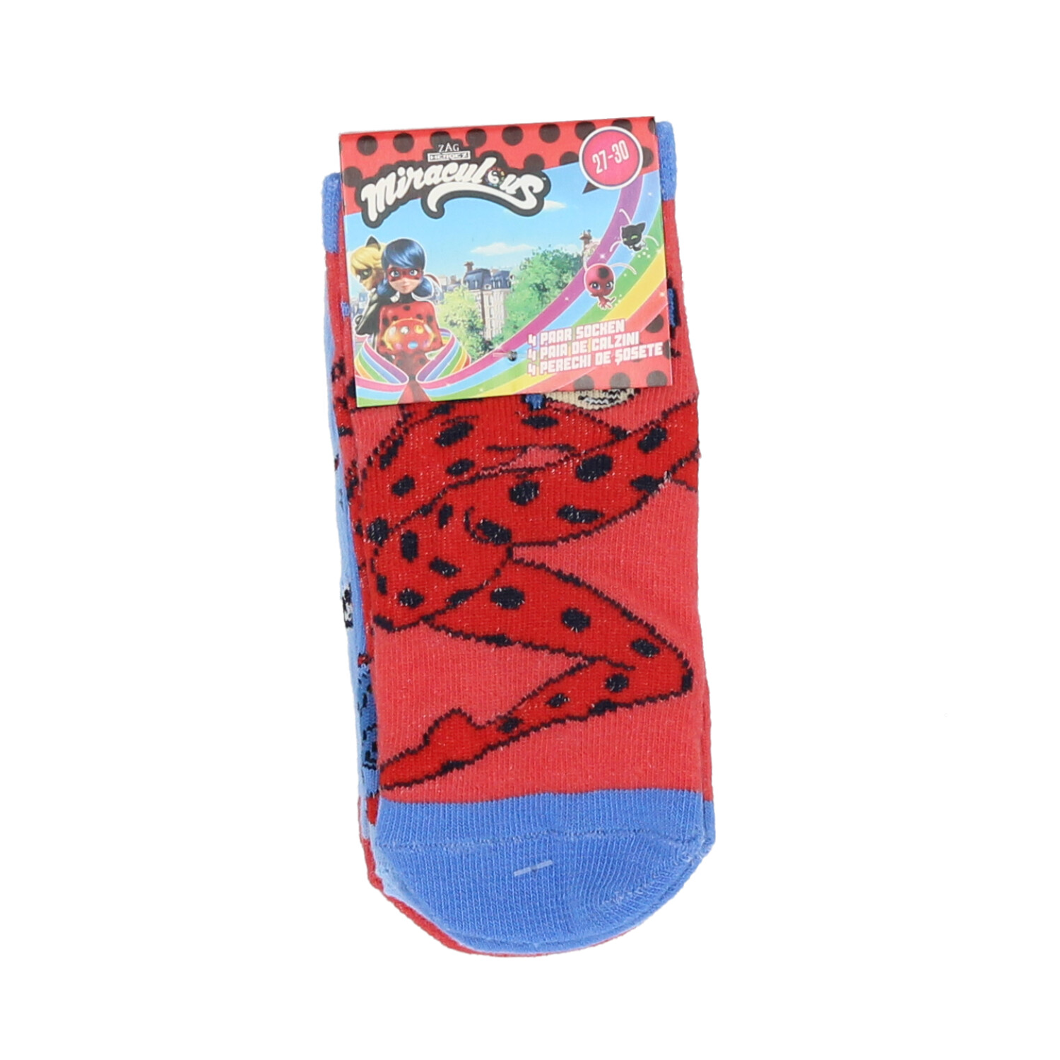 Miraculous Ladybug Παιδικές Κάλτσες Sneakers 4 Τεμαχίων