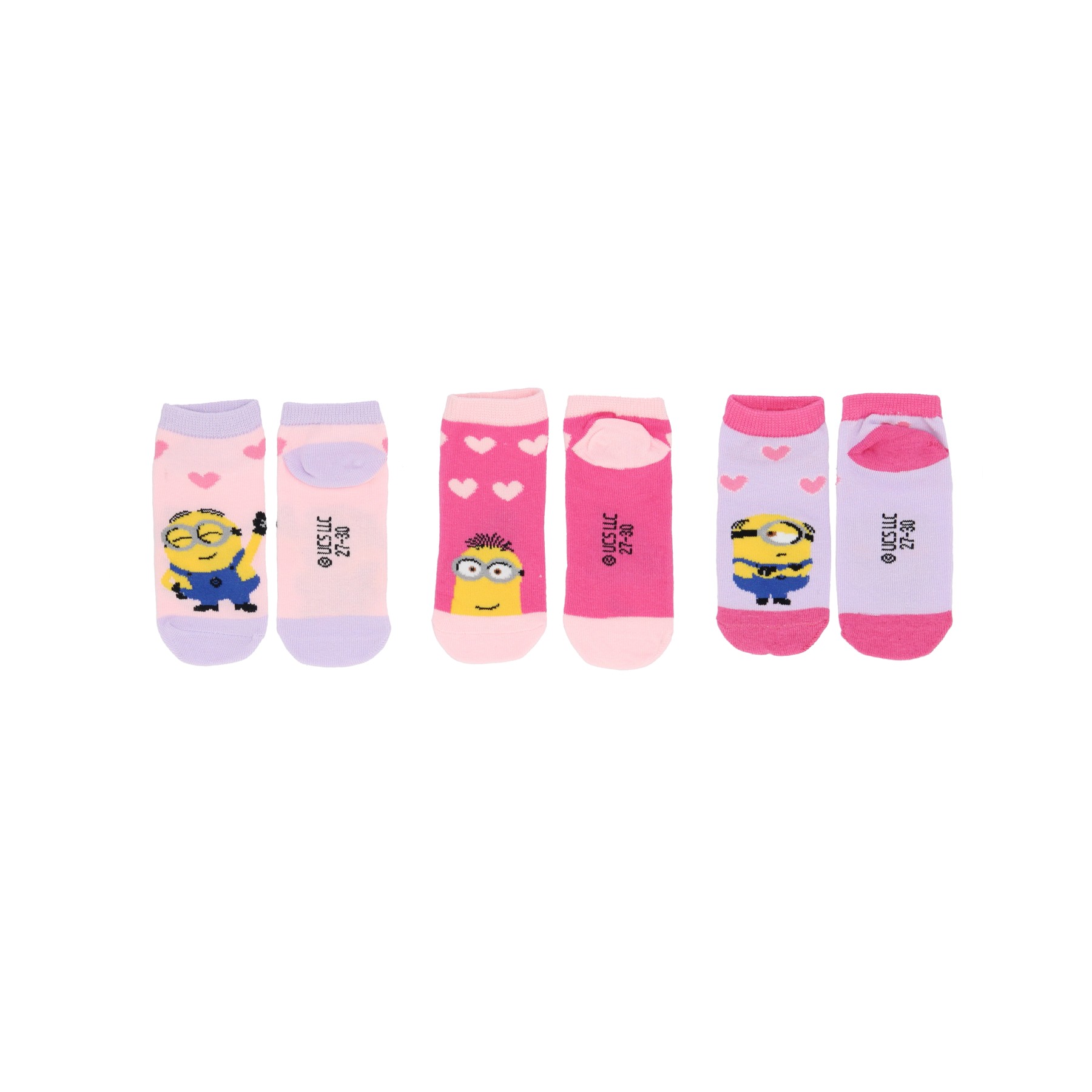 Minions Παιδικές Κάλτσες Sneakers 3 Τεμαχίων