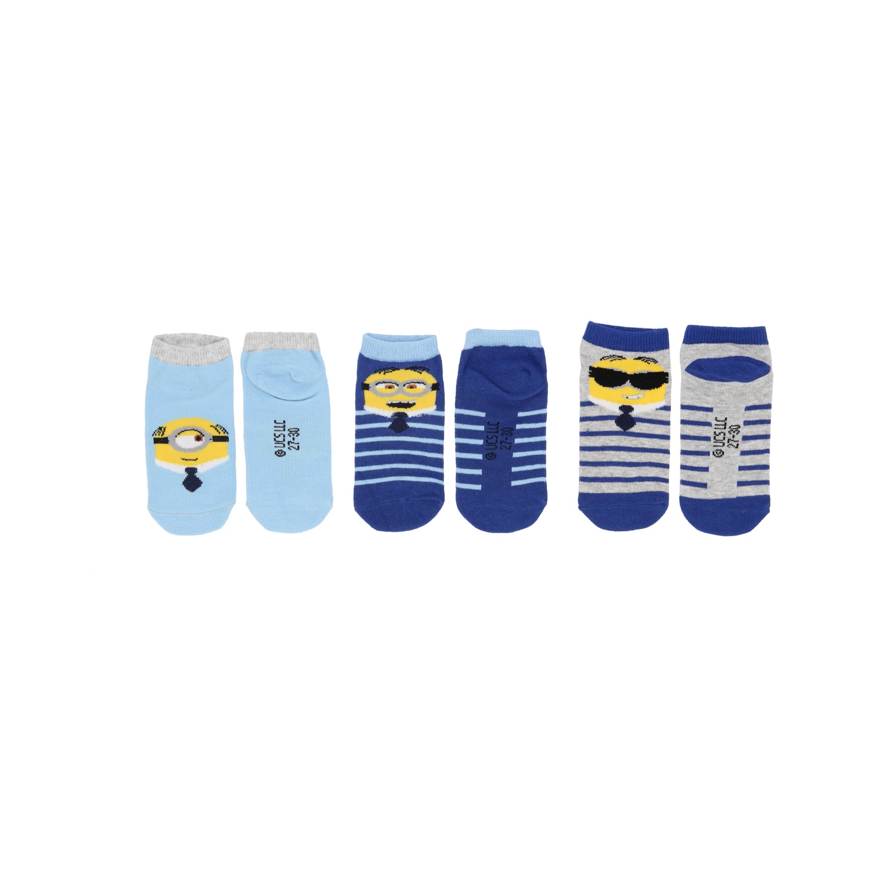 Minions Παιδικές Κάλτσες Sneakers 3 Τεμαχίων
