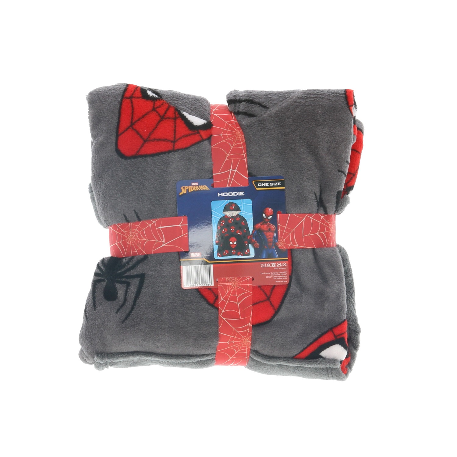Spiderman Hoodie Κουβέρτα με Κουκούλα από Coral Fleece Γκρι 6 έως 12 ετών