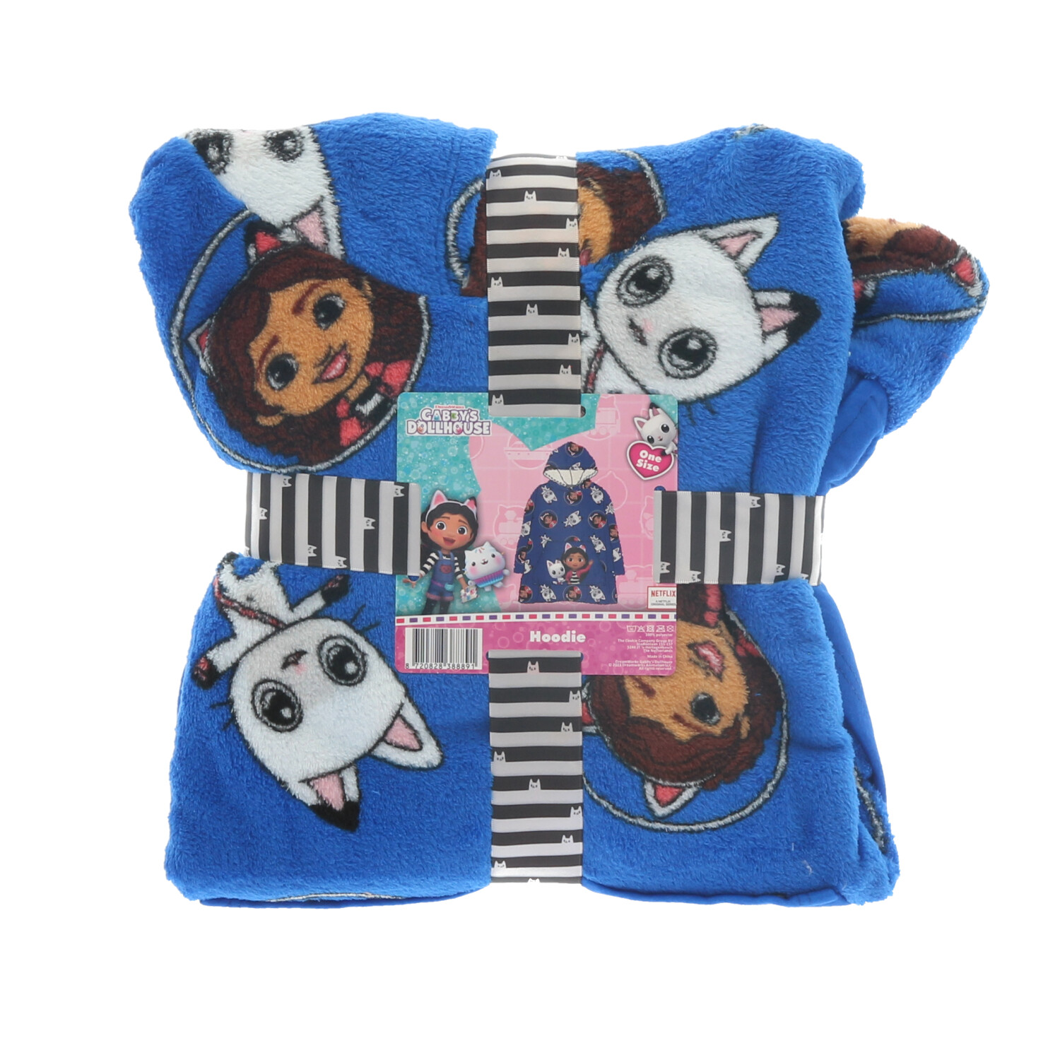Gabby's Dollhouse Hoodie Κουβέρτα με Κουκούλα από Coral Fleece Μπλε 6 έως 12 ετών