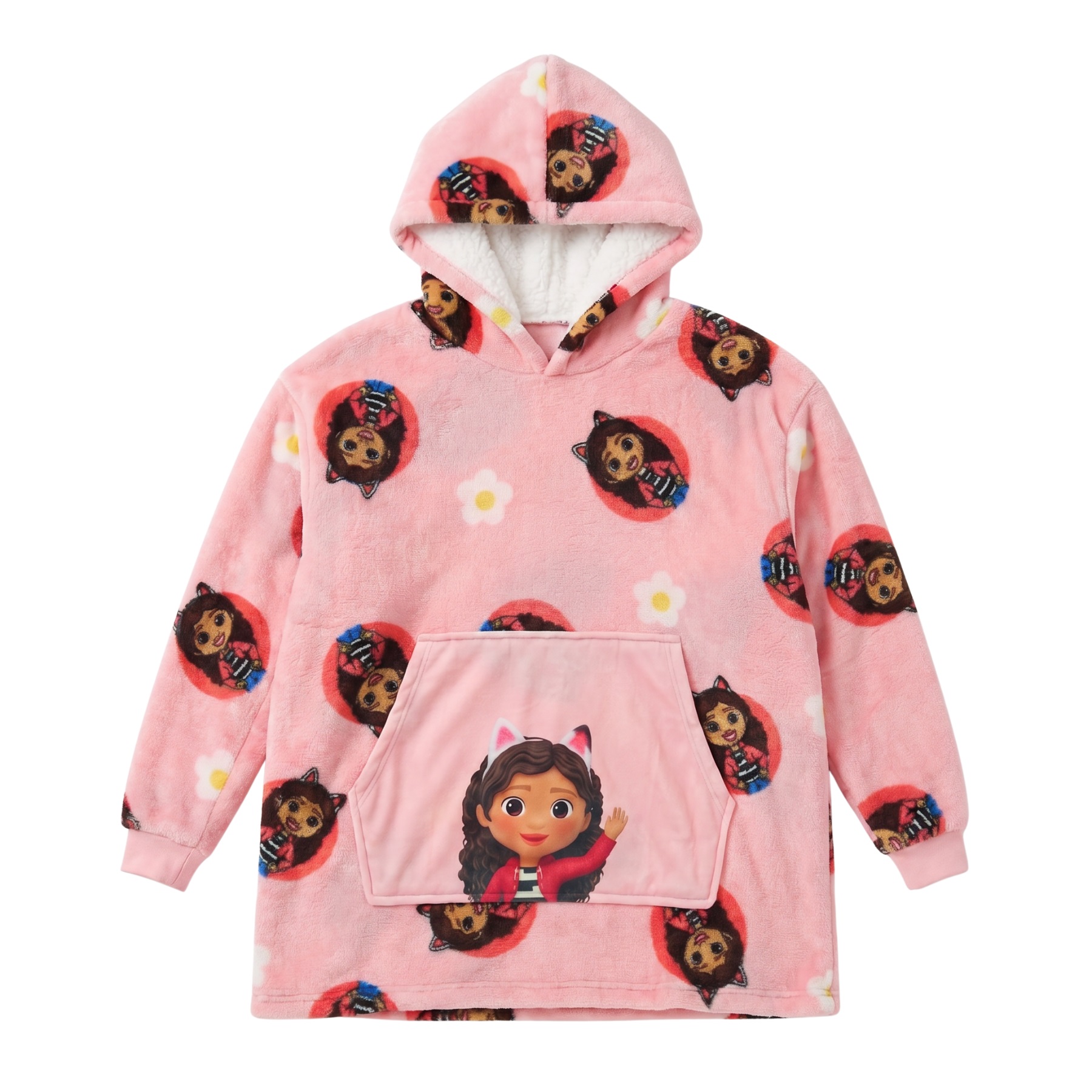 Gabby's Dollhouse Hoodie Κουβέρτα με Κουκούλα από Coral Fleece Ροζ 6 έως 12 ετών