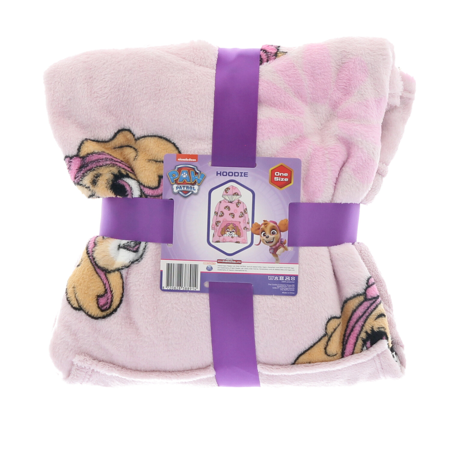 Paw Patrol Hoodie Κουβέρτα με Κουκούλα από Coral Fleece Ροζ 6 έως 12 ετών