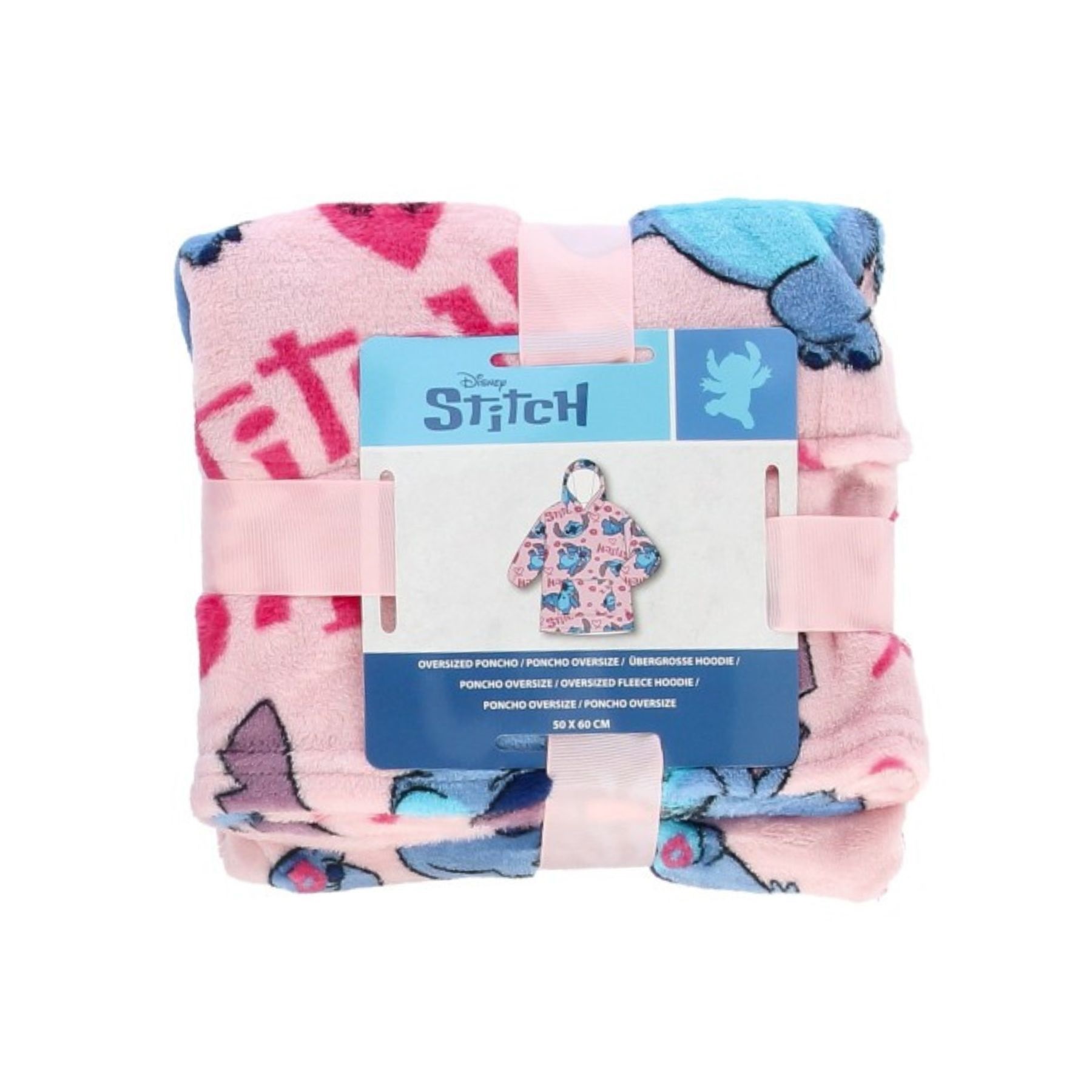 Disney Lilo and Stitch Hoodie Κουβέρτα με Κουκούλα από Coral Fleece Ροζ 7 έως 14 ετών