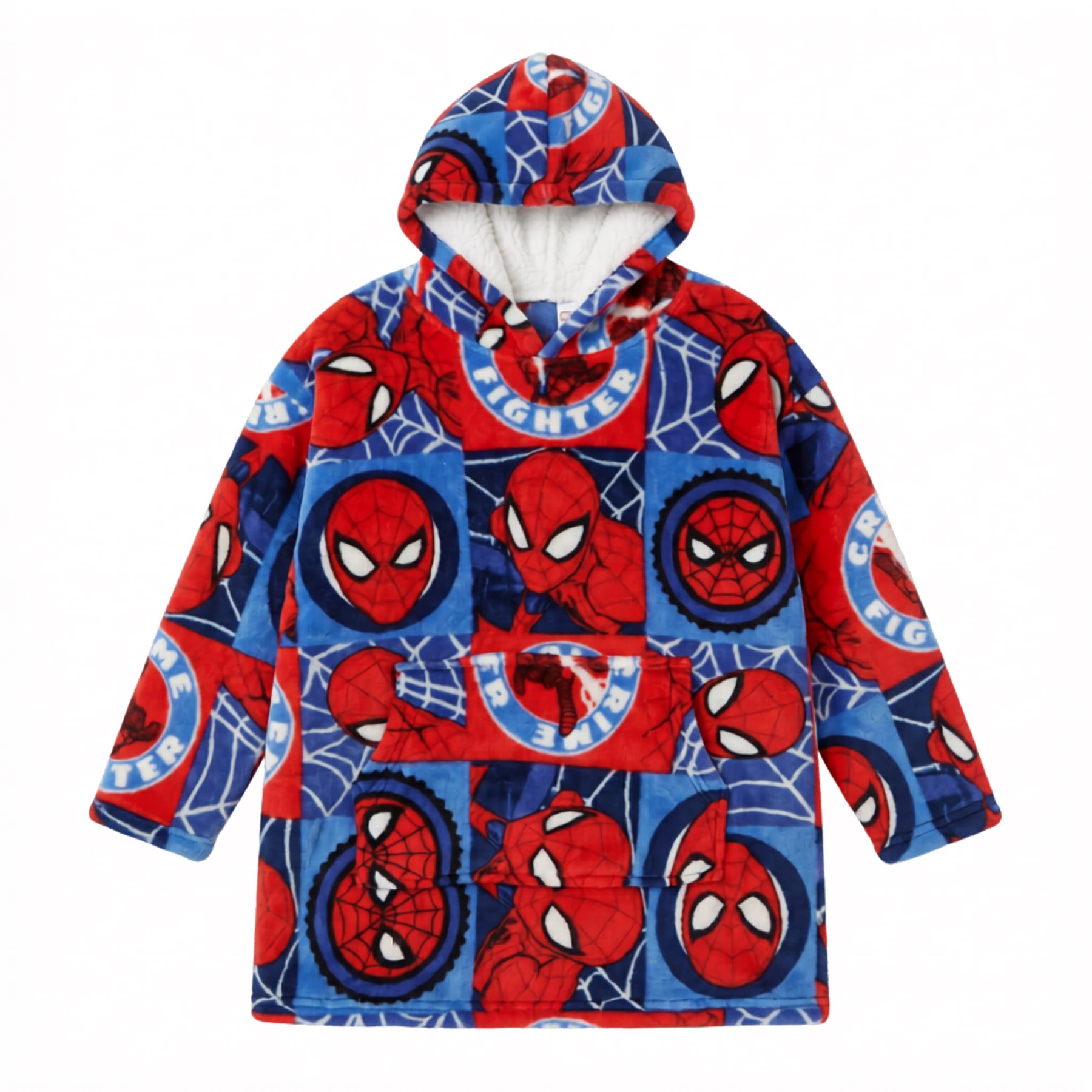 Spiderman Hoodie Κουβέρτα με Κουκούλα από Coral Fleece Πολύχρωμη 7 έως 14 ετών