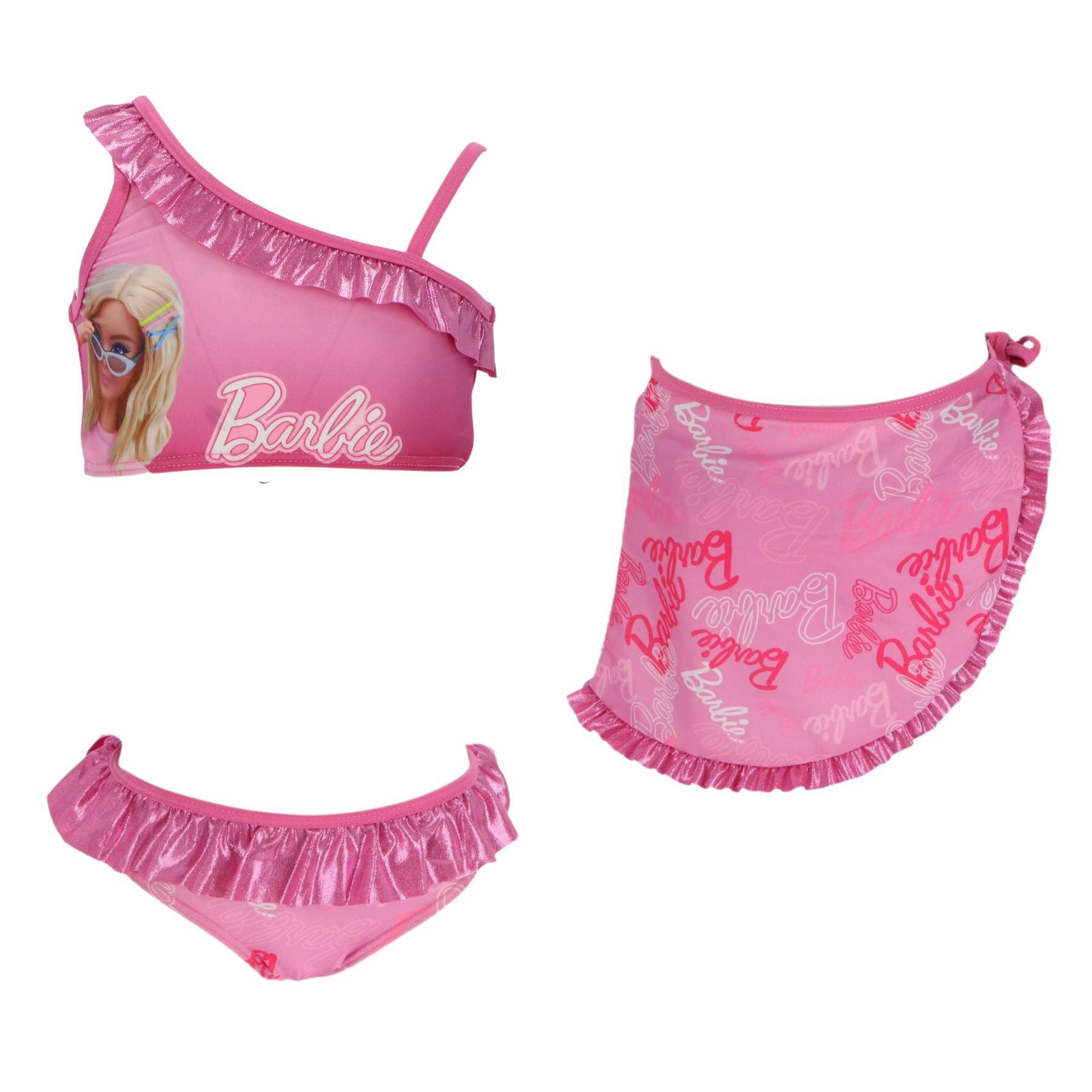 Barbie Παιδικό Μπικίνι Μαγιό με Παρεό 3-8 ετών