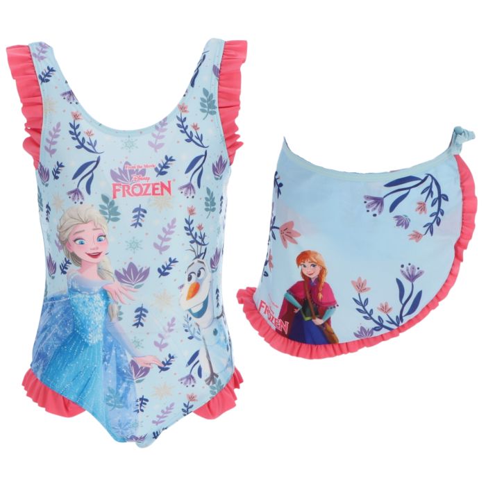 Disney Frozen Παιδικό Ολόσωμο Μαγιό με Παρεό 3-8 ετών