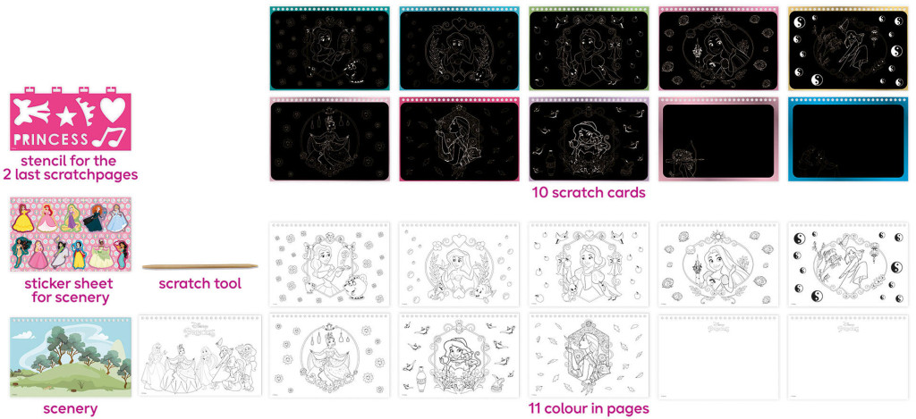 Alternative view of Disney Princess Παιδικό Δημιουργικό Σετ Scratch Art