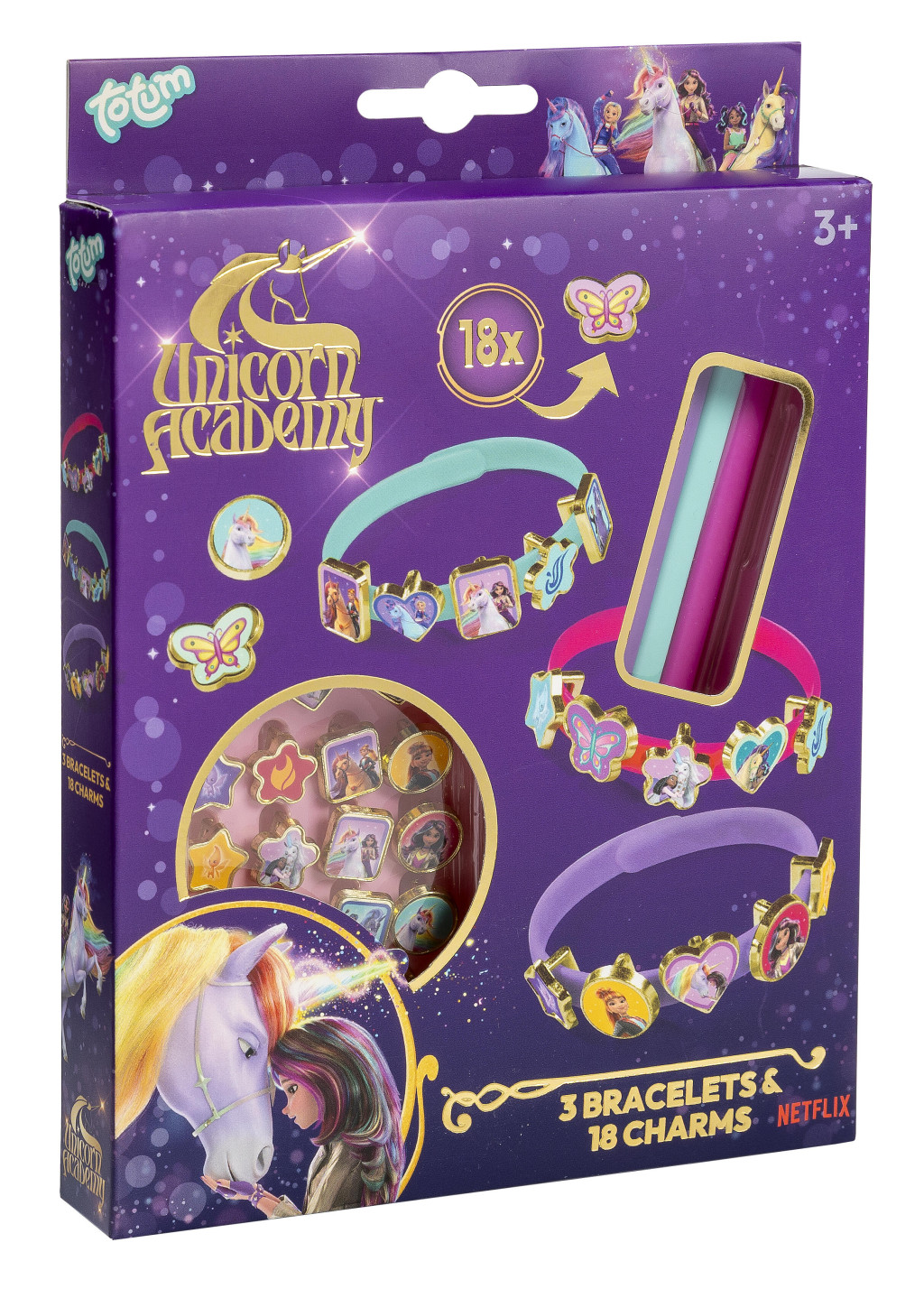 Unicorn Academy Σετ Κατασκευής Βραχιολιών με 18 Charms – 3 Βραχιόλια