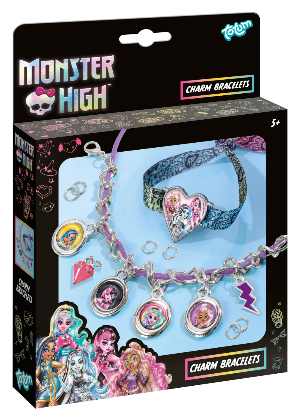 Monster High Dark Σετ Κατασκευής Βραχιολιών με Μενταγιόν