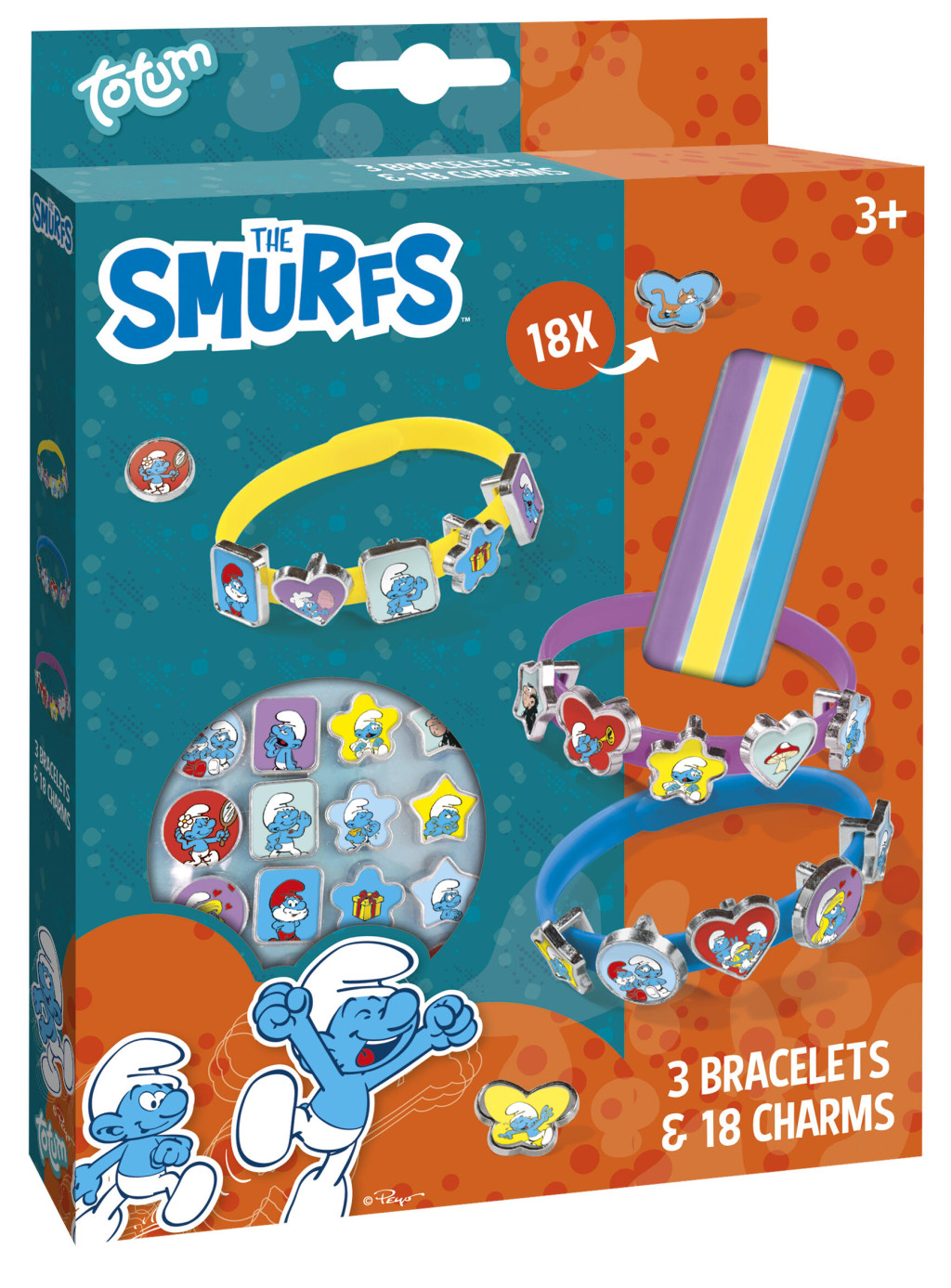 Smurfs Σετ Κατασκευής Βραχιολιών με 18 Charms – 3 Βραχιόλια