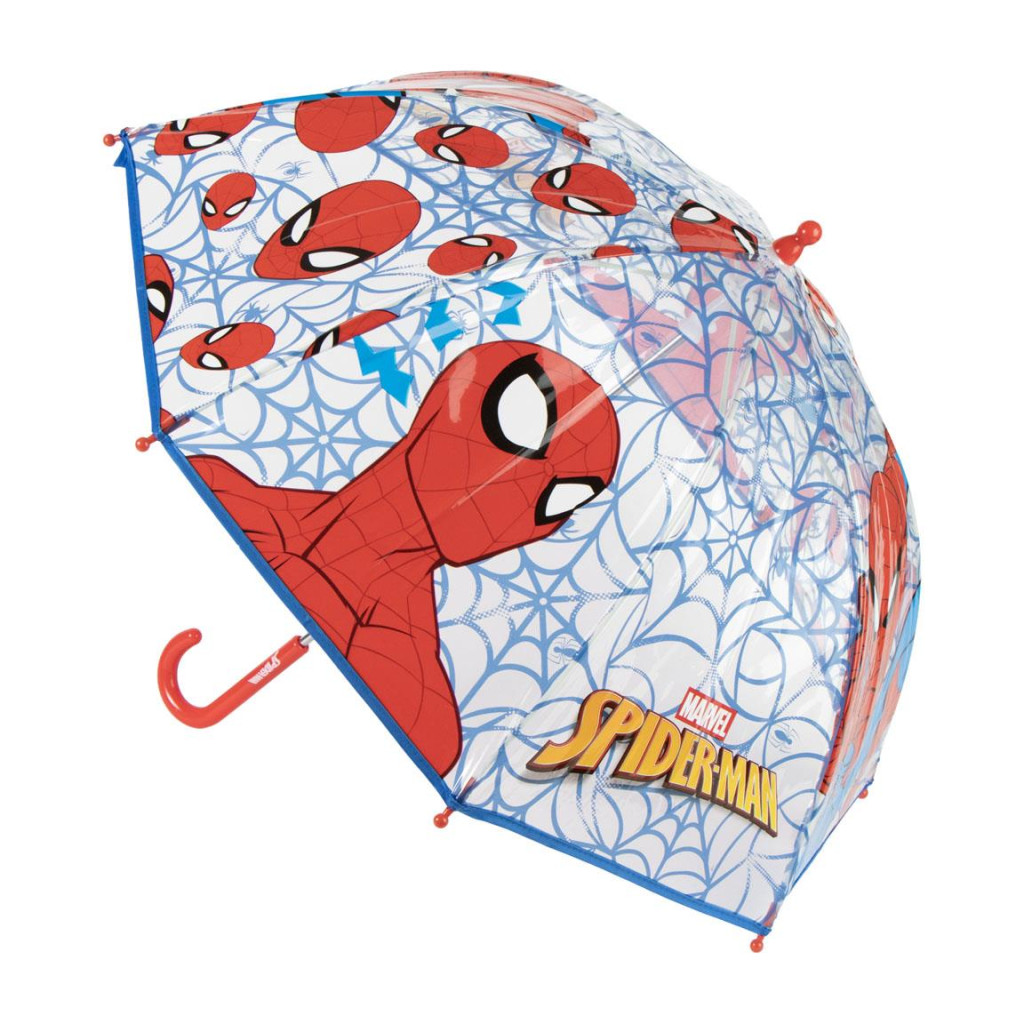 Spiderman Web Παιδική Διάφανη Ομπρέλα Διαμέτρου 71 cm