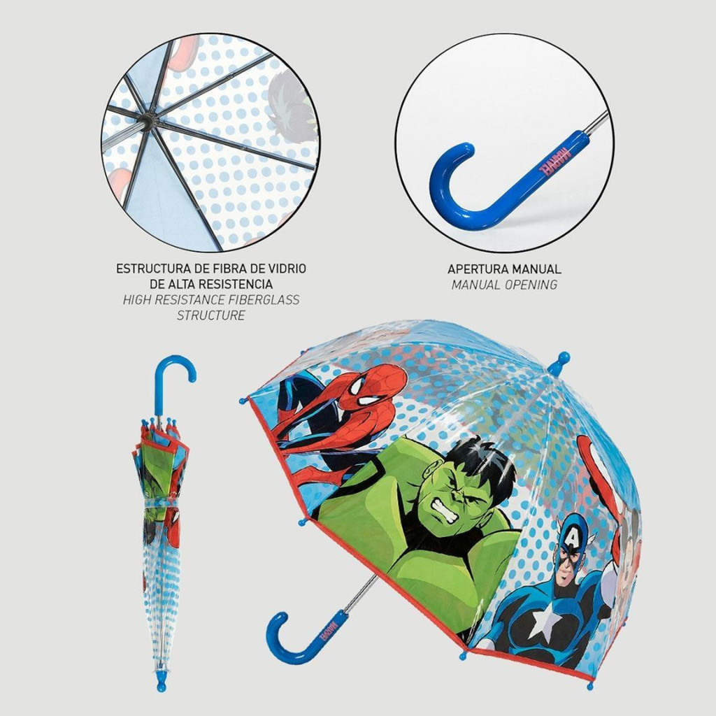 Avengers Dots Παιδική Διάφανη Ομπρέλα Διαμέτρου 71 cm - Image 3