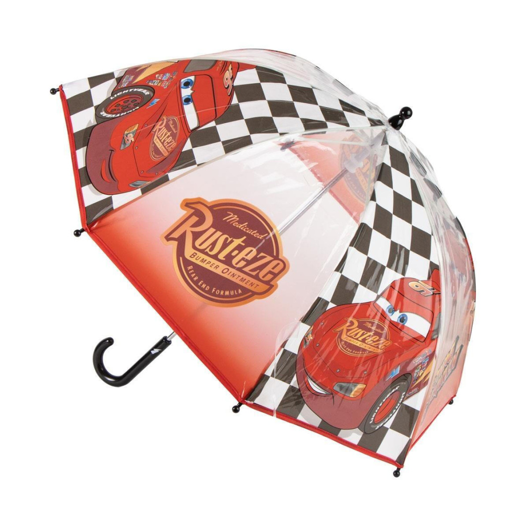 Disney Cars Flag Παιδική Διάφανη Ομπρέλα Διαμέτρου 71 cm