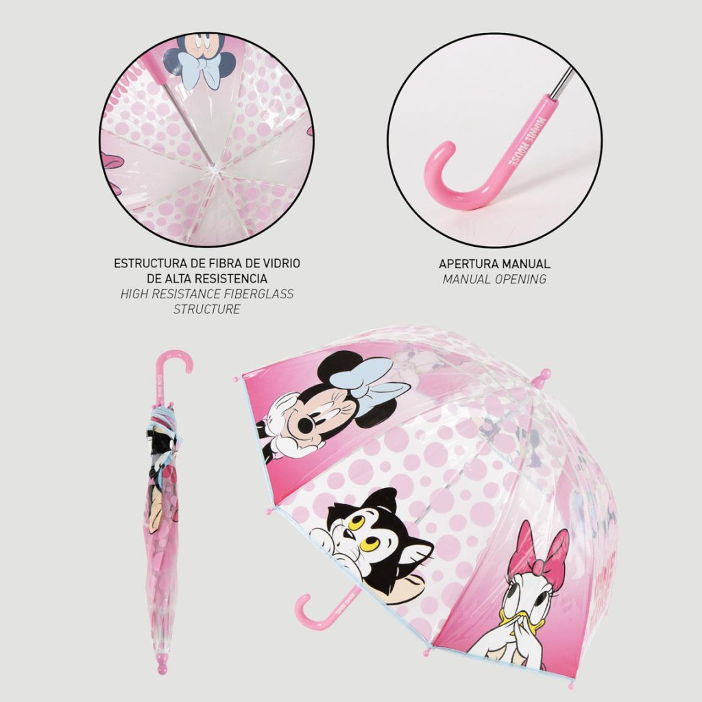 Disney Minnie Friends Forever Παιδική Διάφανη Ομπρέλα Διαμέτρου 71 cm - Image 3