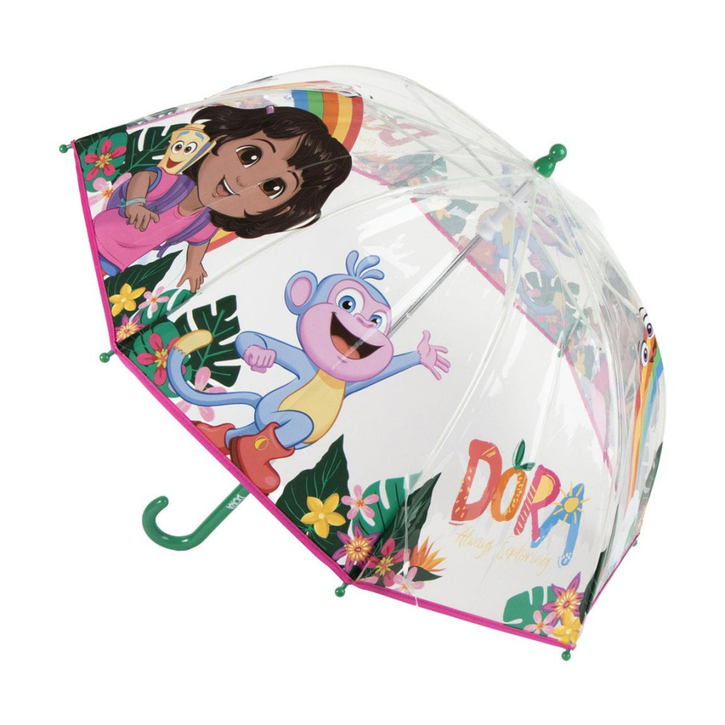 Dora the Explorer Jungle Παιδική Διάφανη Ομπρέλα Διαμέτρου 71 cm