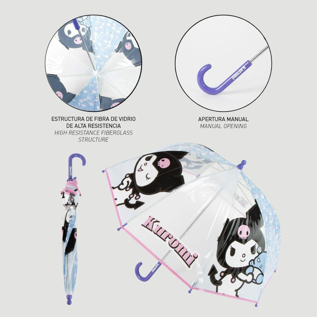 Hello Kitty Kuromi Παιδική Διάφανη Ομπρέλα Διαμέτρου 71 cm - Image 3