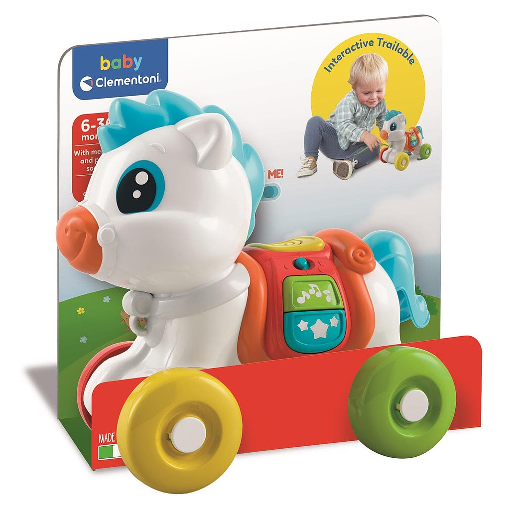 Horses Wheely Musical Pull-Along Pony Ανάπτυξης Δεξιοτήτων Παιχνίδι Clementoni