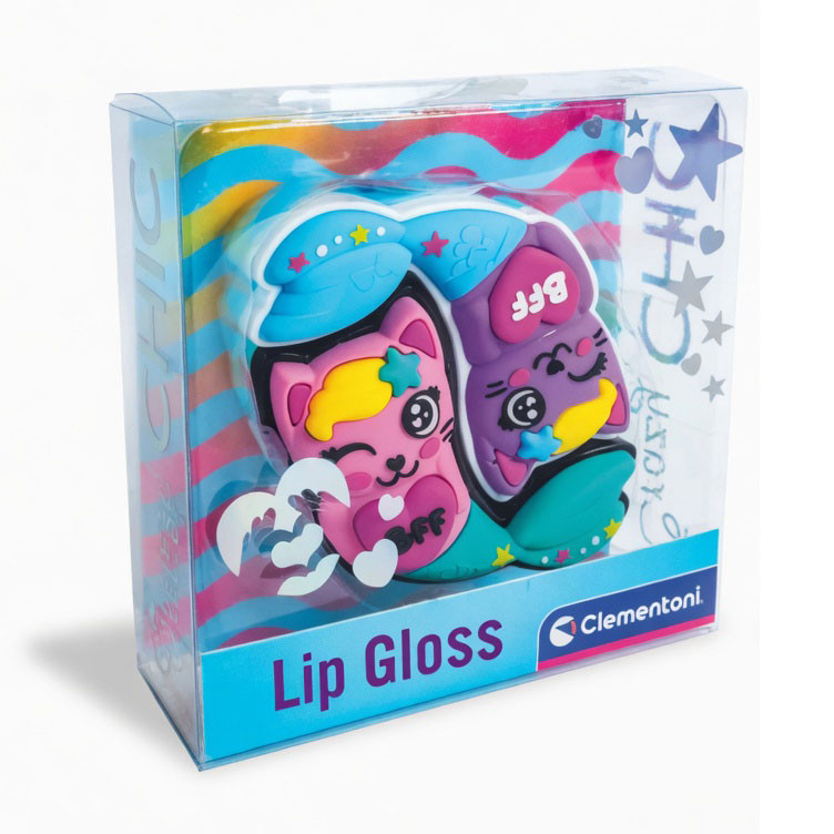 Crazy Chic BFF Cat Σετ 2 Lip Gloss Clementoni 11,8 εκ.