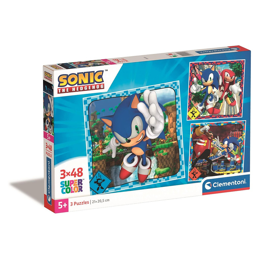 Sonic the Hedgehog Doctor Eggman Puzzle Clementoni 3×48 Τεμαχίων