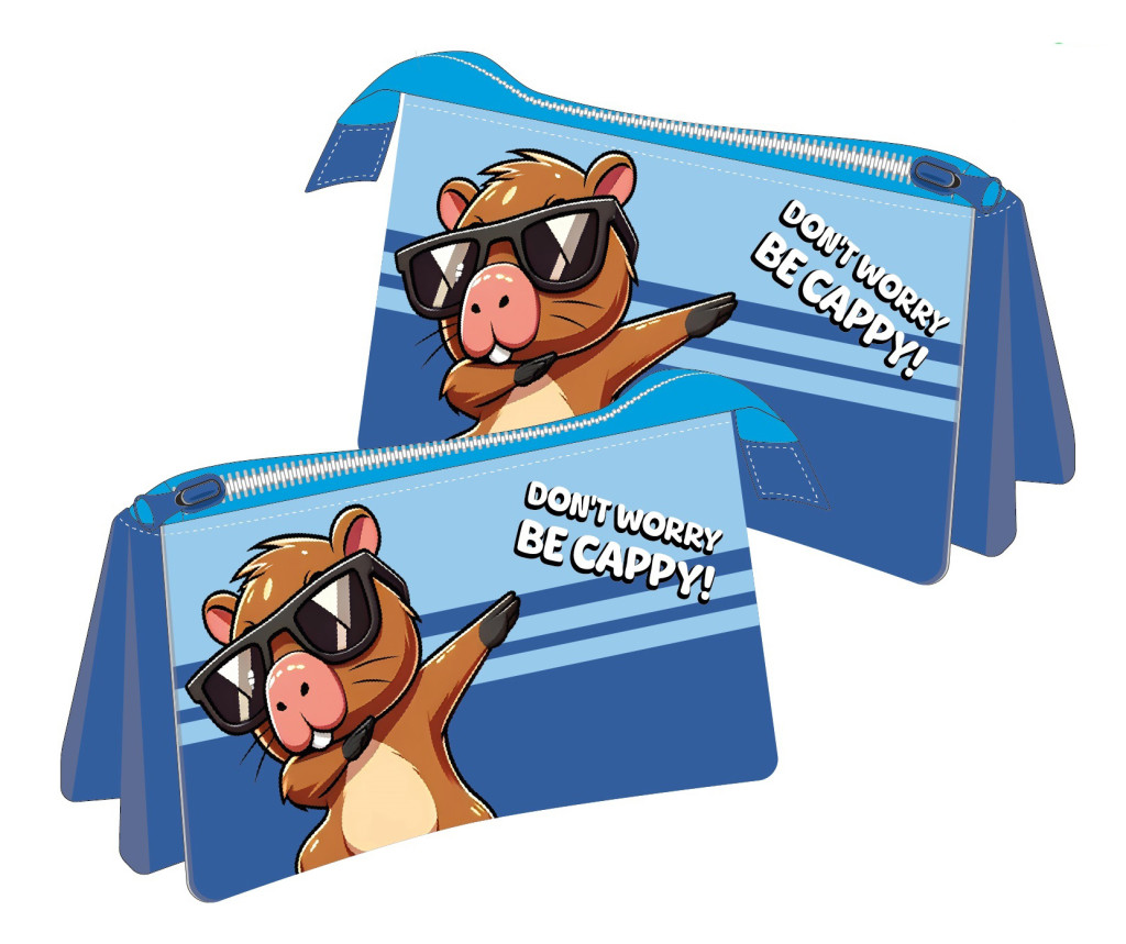 Capybara Be Cappy Παιδική Κασετίνα με 3 Θήκες 22×12 cm