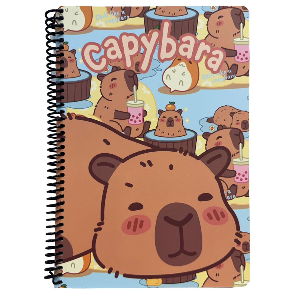 Capybara Chill B5 Σπιράλ Τετράδιο με Γραμμές 70 Φύλλα