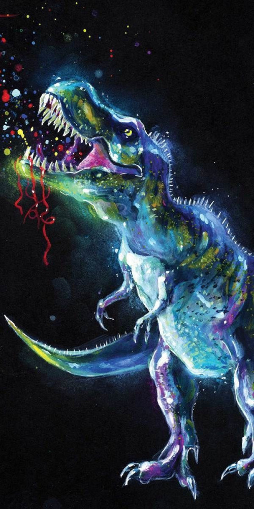 Dinosaur Neon Πετσέτα Μπάνιου & Θαλάσσης 100% Βαμβάκι 70×140 cm