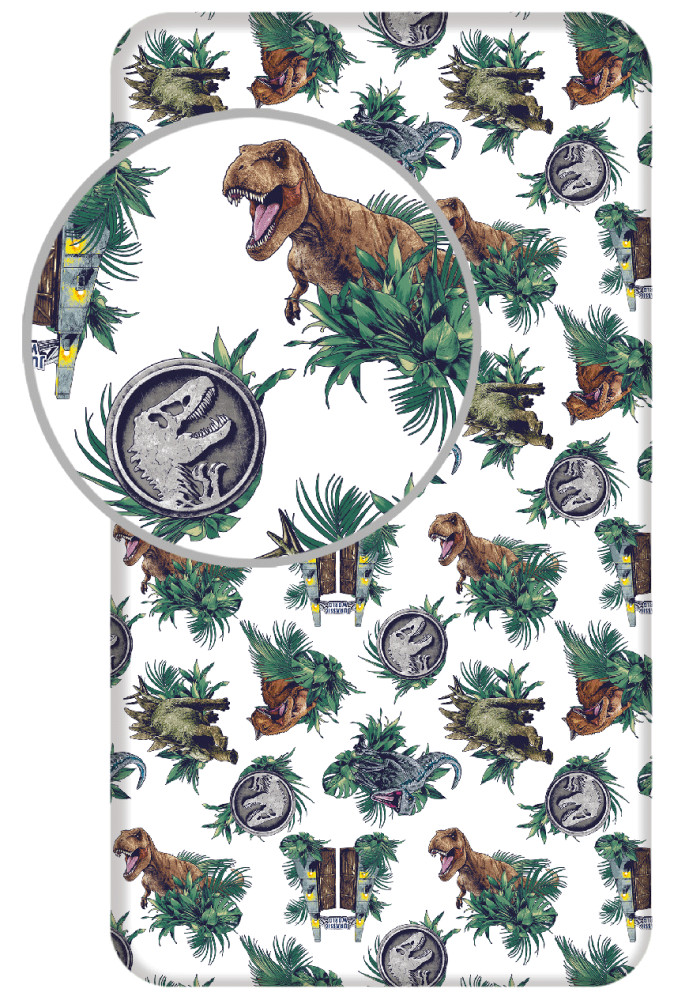 Jurassic World Dino Kingdom παιδικό σεντόνι μονό με λάστιχο 90x200 cm