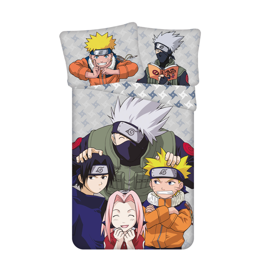 Naruto Grey σετ παπλωματοθήκη 140x200 cm, 70x90 cm