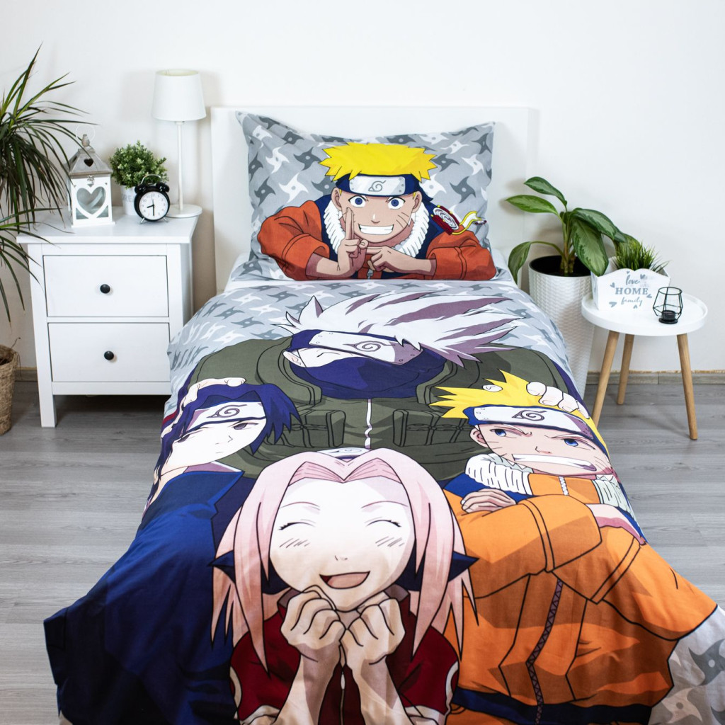 Naruto Grey σετ παπλωματοθήκη 140x200 cm, 70x90 cm - Image 2