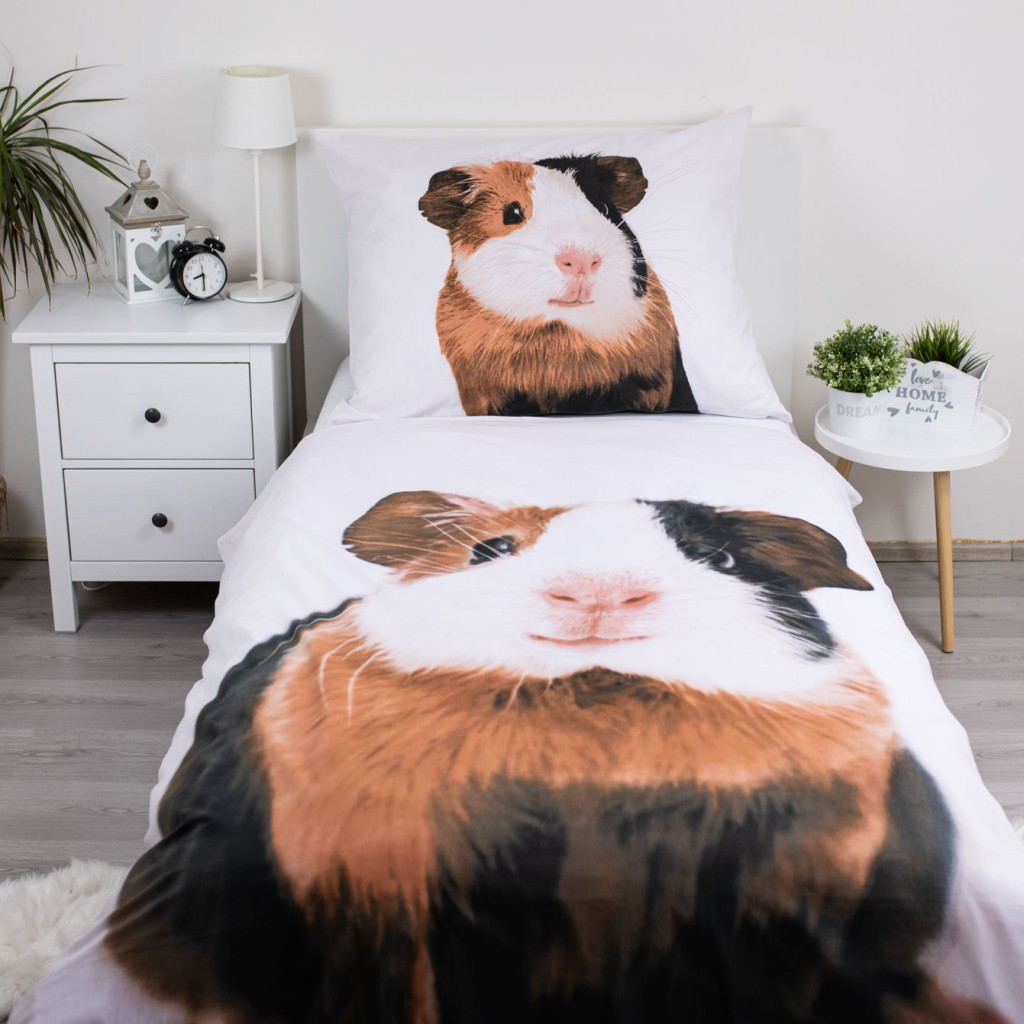 Animals Guinea Pig Σετ Μονή Παπλωματοθήκη Βαμβακερή 2 Τεμαχίων 140×200 και 70×90 cm - Image 2