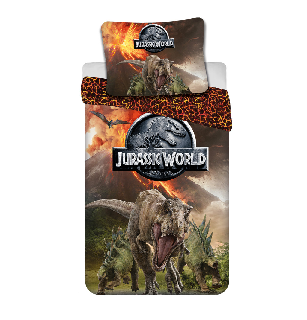 Jurassic World Σετ Παπλωματοθήκης Μονό 2 Τεμαχίων από Microfiber 140×200 cm, 70×90 cm