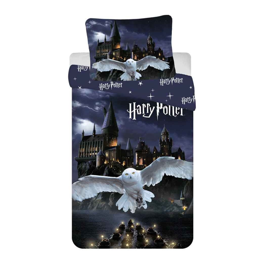 Harry Potter Hogwarts Night σετ παπλωματοθήκη 140x200 cm, 70x90 cm microfibre