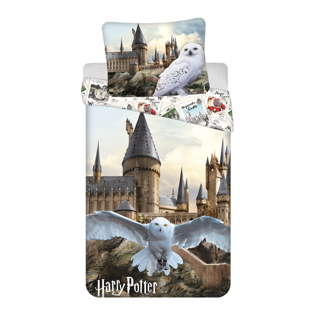 Harry Potter Hedwig Fly Σετ Μονή Παπλωματοθήκη Βαμβακερή 2 Τεμαχίων 140×200 και 70×90 cm