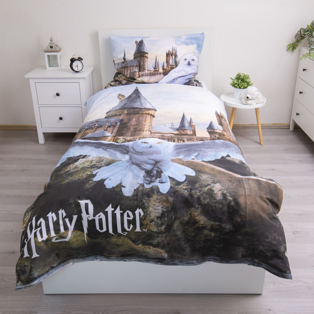 Harry Potter Hedwig Fly Σετ Μονή Παπλωματοθήκη Βαμβακερή 2 Τεμαχίων 140×200 και 70×90 cm - Image 2