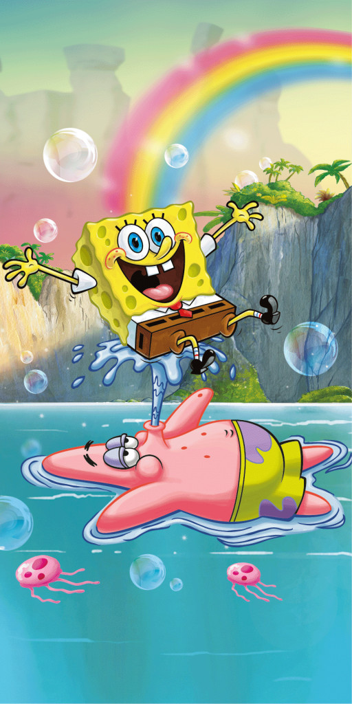SpongeBob Tropical Duo Πετσέτα Μπάνιου & Θαλάσσης 100% Βαμβάκι 70×140 cm