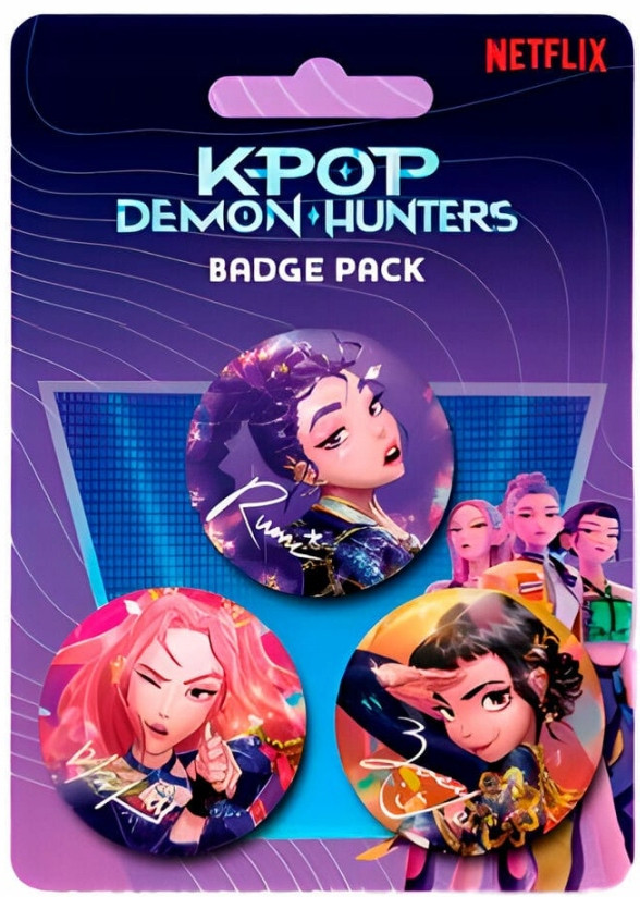 K-pop Demon Hunters Σετ Κονκάρδες 3 Τεμαχίων με Μεταλλική Καρφίτσα
