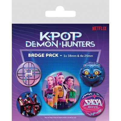 K-pop Demon Hunters Σετ 5 Κονκάρδες 25 & 38 χιλ. με Μεταλλική Καρφίτσα