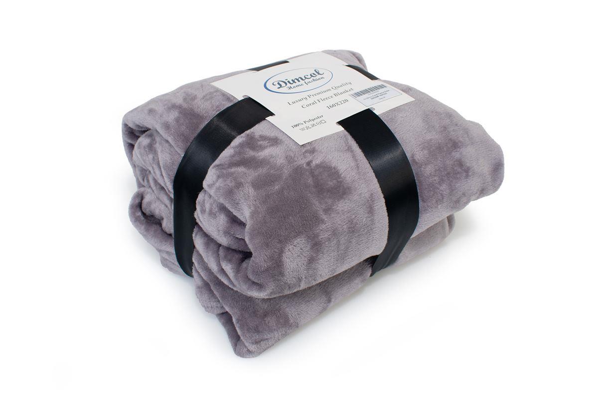 Κουβέρτα Coral Fleece Solid 06 220X240 Grey 100% Polyester