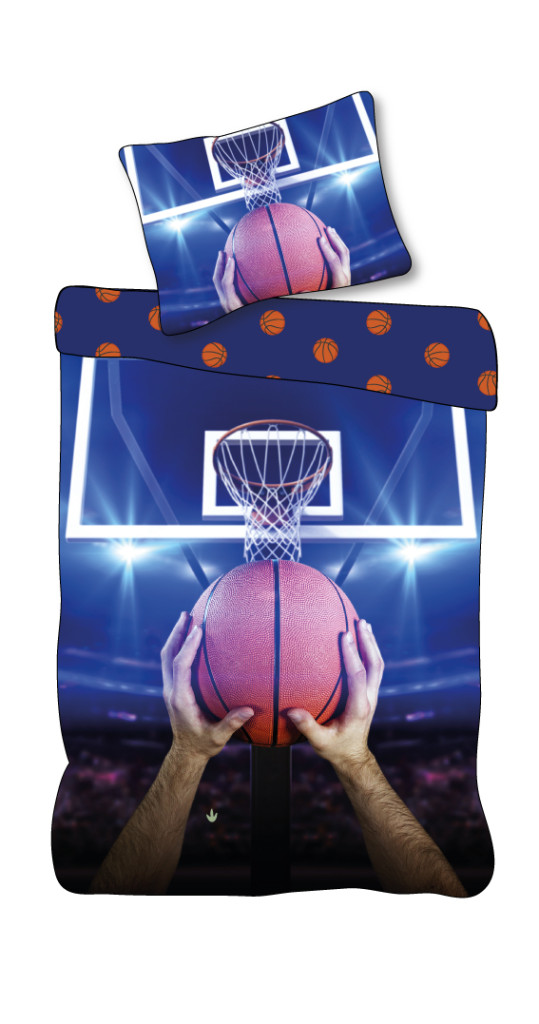 Sport Bagging Basketball Βαμβακερό Σετ Παπλωματοθήκης 2 Τεμαχίων 140×200 και 70×90 cm