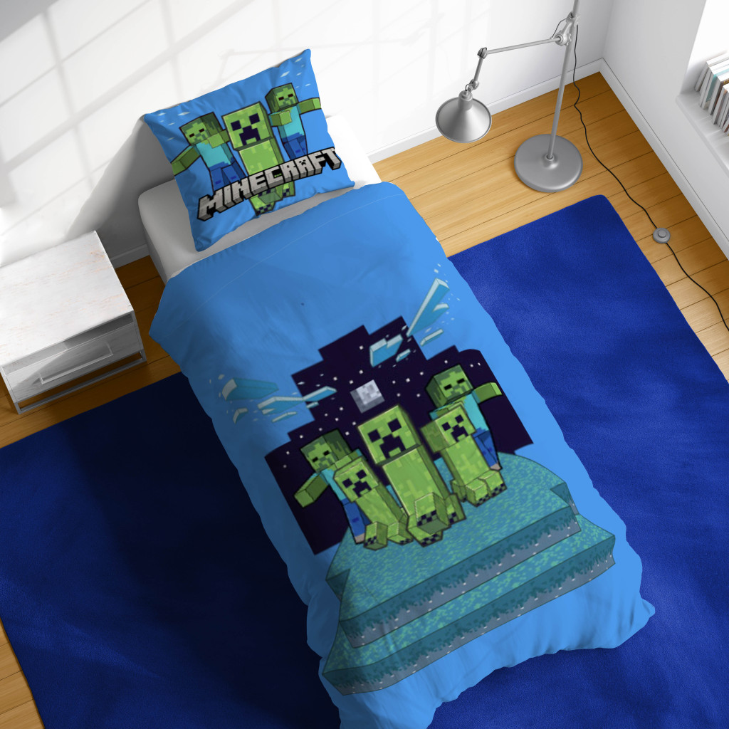 Minecraft Night Schemes Παιδικό Βαμβακερό Σετ Παπλωματοθήκης 2 Τεμαχίων 140×200 & 70×90 εκ. - Image 2