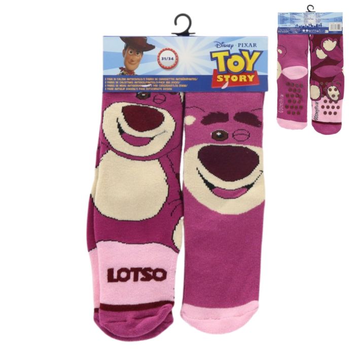 Toy Story Lotso Παιδικές Αντιολισθητικές Κάλτσες 2 Ζεύγη