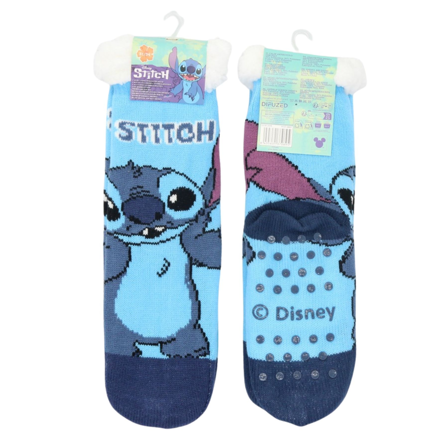 Disney Lilo and Stitch Παιδικές Αντιολισθητικές Κάλτσες fleece 1 Ζευγάρι