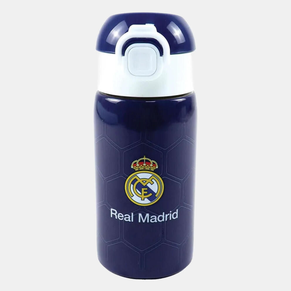 Real Madrid Blue Αλουμινένιο Παγούρι με Καλαμάκι 500 ml