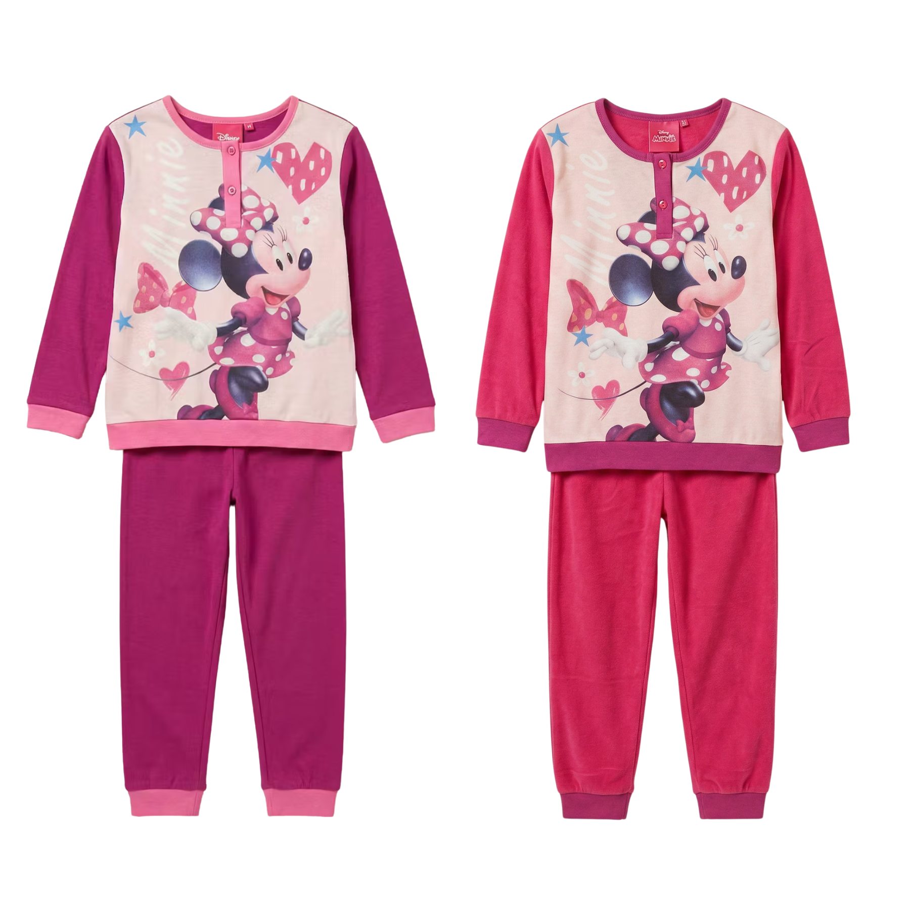 Disney Minnie Παιδικές Μακριές Πιτζάμες με Βαμβακερό Ύφασμα Ροζ Μεγέθη 3–8 ετών