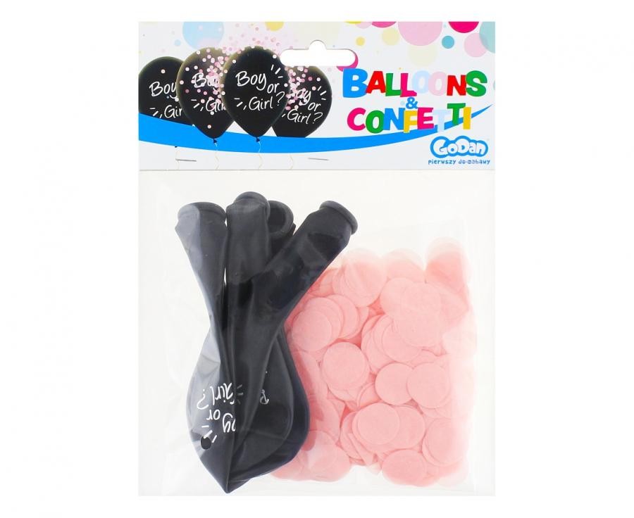 Alternative view of Boy or Girl Pink Confetti Filled Σετ 4 Μπαλονιών Latex 30 εκ.