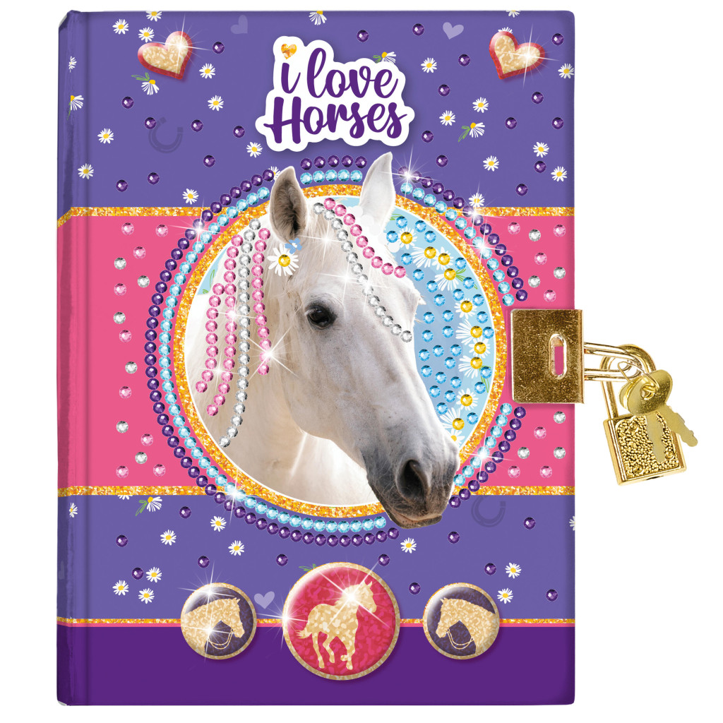 Alternative view of Horses Love Ημερολόγιο με Κλειδαριά και Διαμαντένιες Ψηφίδες 19×20 εκ.