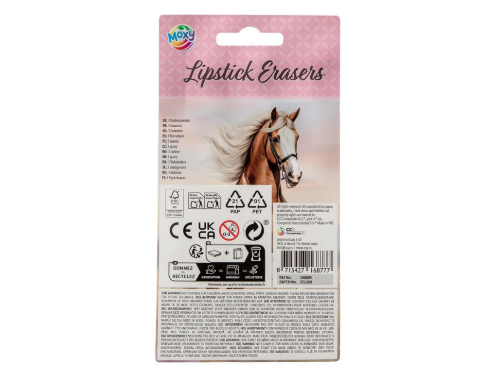 Alternative view of Horses Heart Σετ 3 Γομών σε Σχήμα Κραγιόν