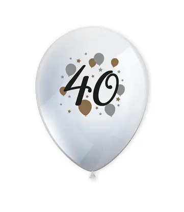 Happy Birthday Milestone 40 Σετ 6 Μπαλονιών Latex 27,5 εκ.